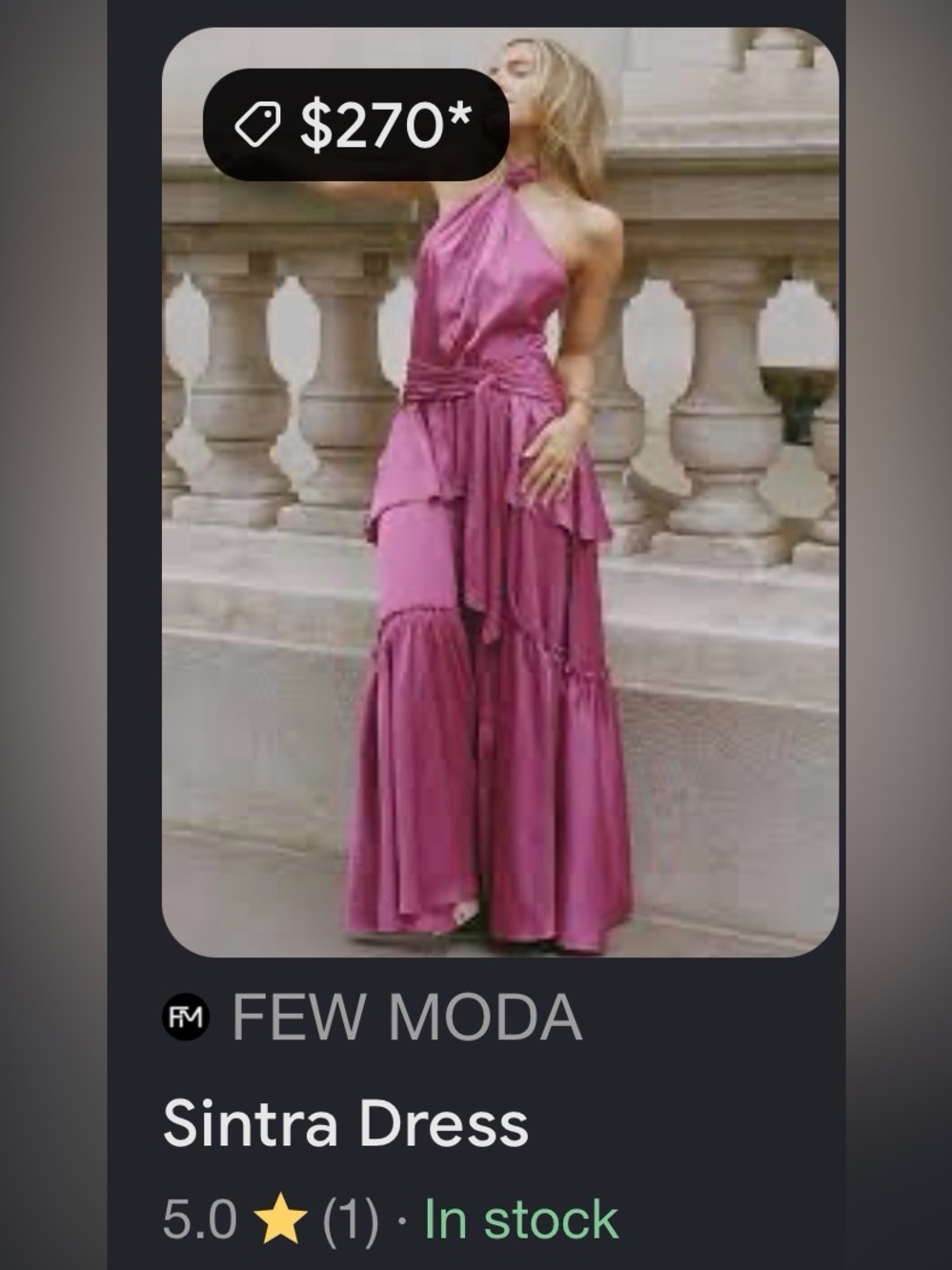 Few Moda Sintra Magenta Satin Halter Maxi Dress – Size 2 NWT - Picture 4 of 13